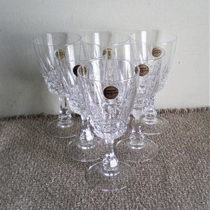 NEW NWT 6 Cristal D'Arques Pompadour Crystal Wine Water Cordial Glasses Set of 6